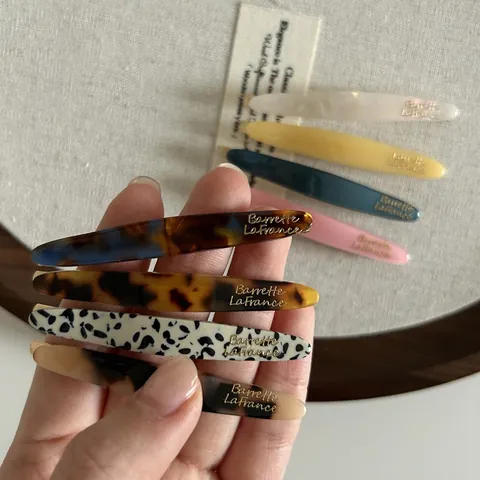 French Vintage Acetate Hair Clip Elegant Tortoise Shell Marble Pattern Barrette For Women Girls Minimalist Hair Accessories