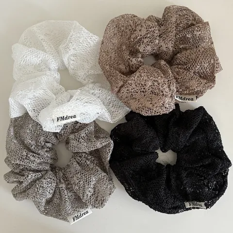 Vintage Spitze Bestickt Haargummis Elegant Netz Ajouré Haarbänder Hoch Elastisch Stoff Haarschmuck Für Täglich Dating Damen