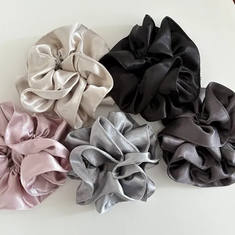 Large Satin Scrunchies Pearlescent Solid Color High Elastic Hair Ties Elegant French Style Hair Accessories For Women