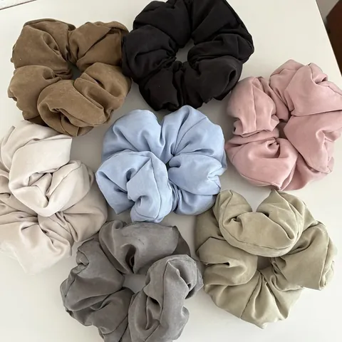 Large Cloud Scrunchies Puffy Solid Color Hair Ties For Women Korean Style Matte Fabric Elastic Hair Bands Hair Accessories