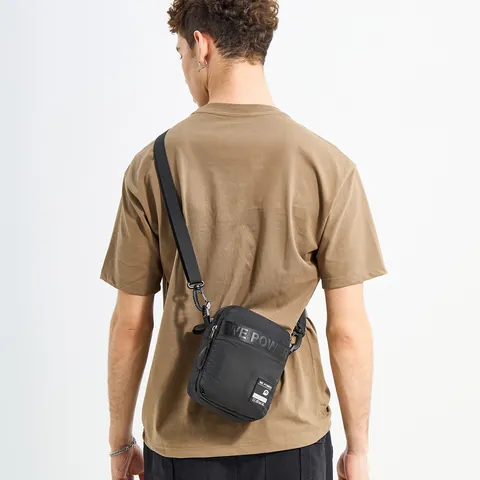 Borsa a Tracolla Casual da Uomo in Nylon Impermeabile con Tracolla Regolabile WE POWER Stampa Lettere Multistrato Viaggio Sport Borsa a Spalla