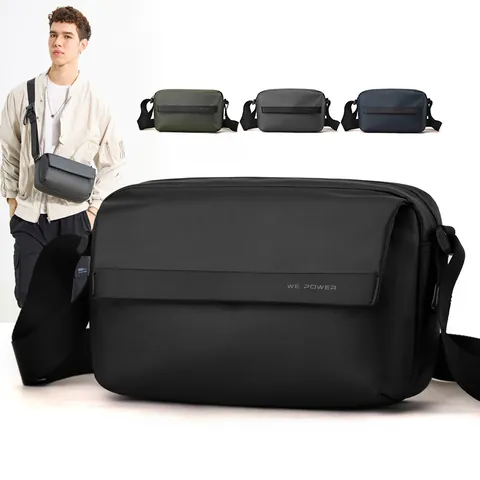 Ανδρική Αδιάβροχη Τσάντα Crossbody από Νάιλον Ελαφριά Casual Τσάντα Ώμου Μικρή Τετράγωνη Τσάντα Messenger για Καθημερινή Χρήση