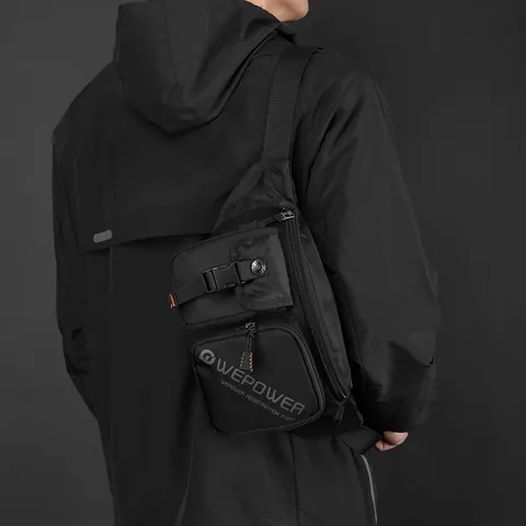 Men Waterproof Nylon Chest Bag Multi Functional Waist Pack Casual Crossbody Bag For Outdoor Travel Sports WEPOWER GW57