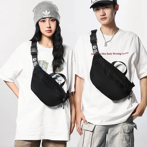 Men Large Capacity Waterproof Nylon Chest Bag Trendy Casual Crossbody Shoulder Bag Sport Outdoor Waist Bag