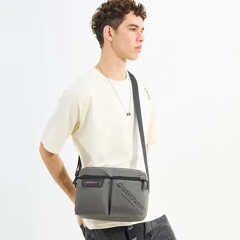 WEPOWER Men's Casual Crossbody Bag Large Capacity Waterproof Nylon Messenger Bag Multi-Pocket Outdoor Commuter Shoulder Bag