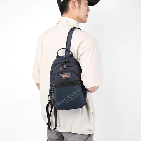 Borsa da Petto da Uomo in Nylon Impermeabile Multifunzionale Business Casual Borsa a Tracolla per Viaggi all'Aperto Uso Quotidiano