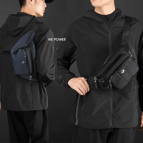 Waterproof Men's Waist Bag Nylon Outdoor Riding Sport Chest Pack Multi Pocket Crossbody Shoulder Bag Casual Travel Belt Bag
