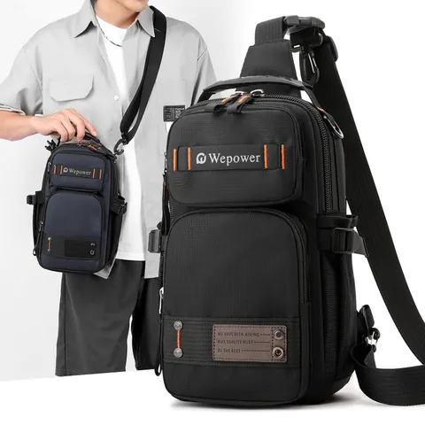 Men Tactical Chest Bag Water Repellent Nylon Crossbody Sling Bag Outdoor Travel Multi Functional Shoulder Backpack For Men
