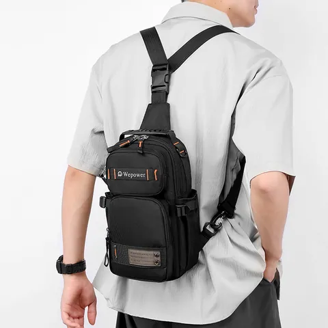 Men Tactical Chest Bag Water Repellent Nylon Crossbody Sling Bag Outdoor Travel Multi Functional Shoulder Backpack For Men