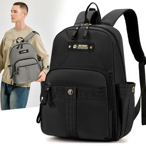Urban Casual Waterproof Nylon Backpack For Men Lightweight Large Capacity Laptop Travel School Bag With Multi Pocket Design