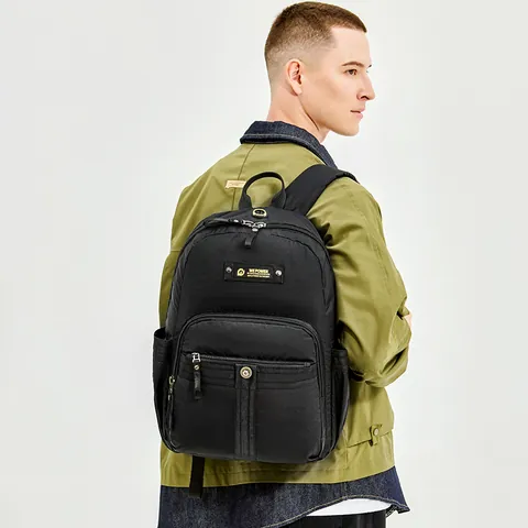 Urban Casual Waterproof Nylon Backpack For Men Lightweight Large Capacity Laptop Travel School Bag With Multi Pocket Design