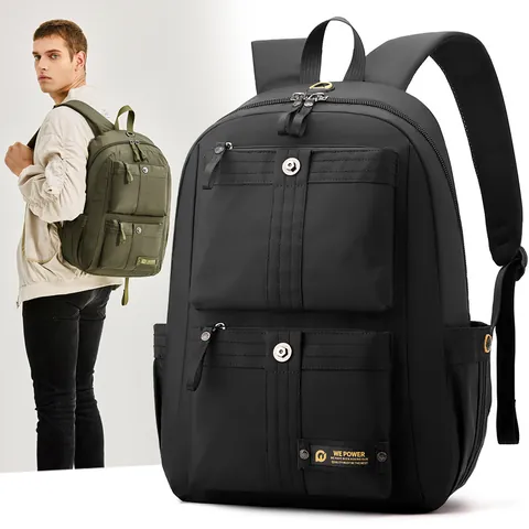 Large Capacity Men's Backpack Waterproof Nylon Travel Daypack Casual Business School Bag Multi Pocket Laptop Rucksack