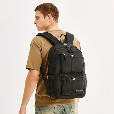 Large Capacity Men's Backpack Waterproof Nylon Travel Daypack Casual Business School Bag Multi Pocket Laptop Rucksack