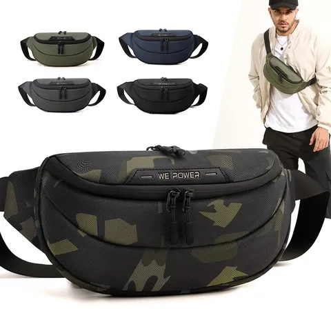 Waterproof Nylon Men's Tactical Chest Bag Functional Crossbody Sling Bag For Outdoor Cycling Travel Casual Waist Pack
