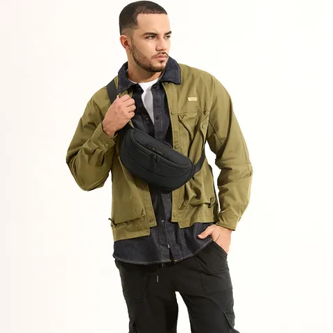 Waterproof Nylon Men's Tactical Chest Bag Functional Crossbody Sling Bag For Outdoor Cycling Travel Casual Waist Pack