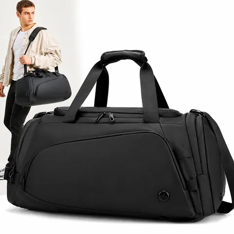 Large Capacity Waterproof Nylon Gym Travel Bag With Independent Shoe Compartment Dry Wet Separation For Women Men Laptop Weekend Bag