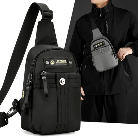 Herren Wasserdichte Nylon Brusttasche Outdoor Taktische Sling Tasche Casual Umhängetasche Reise Schultertasche Leichte Pendlertasche