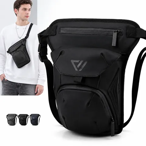 Waterproof Nylon Leg Bag For Men Multi Functional Tactical Waist Pack Outdoor Cycling Riding Motorcycle Crossbody Shoulder Bag
