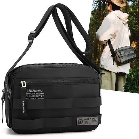 Herren Casual Crossbody Tasche Wasserdicht Nylon Multi Tasche Messenger Bag Urban Techwear Pendeln Schultertasche Reisen Tasche