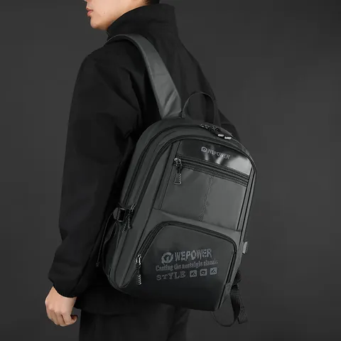 Sac à Dos de Commute Homme Grande Capacité WEPOWER Nylon Hydrofuge Sac pour Ordinateur 15 Pouces Affaires Voyage Décontracté