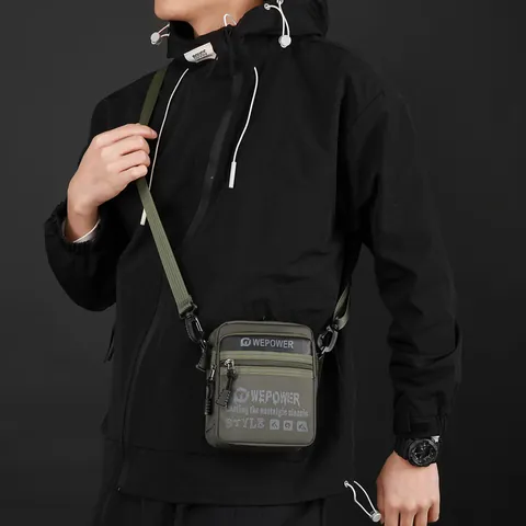 Herren Mode Nylon Umhängetasche Wasserdicht Lässig Schultertasche Für Outdoor Reisen Mehrschichtige Aufbewahrung Dekompression Messenger Bag Streetwear Handytasche