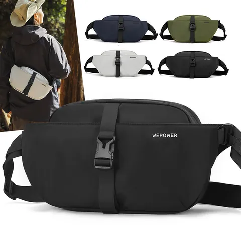 Borsa da Petto Men's Urban Street Pendolare Idrorepellente Nylon Crossbody Bag Multi Tasche Viaggi Outdoor Sport Borsa a Tracolla Marsupio