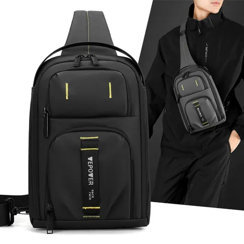 Herren Wasserdicht Sling Tasche Umhängetasche Brusttasche Mit Vielen Taschen Funktionale Nylon Schultertasche Für Outdoor Reisen Alltag