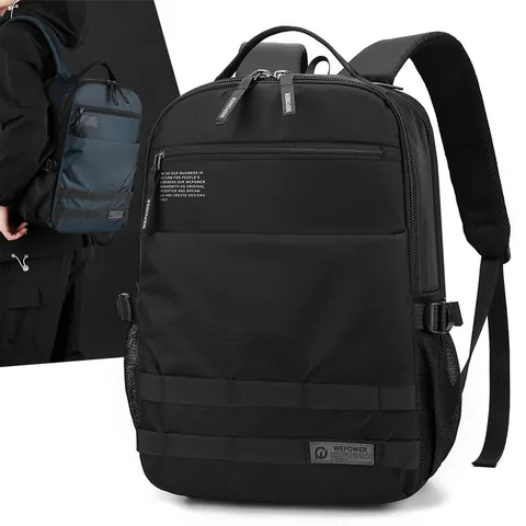 Waterproof Business Laptop Backpack For Men Large Capacity Nylon Casual School Travel Bag With Luggage Strap Multi Pocket