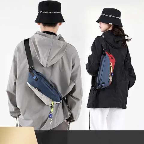 Ανδρική Αδιάβροχη Τσάντα Sling Color Block Μοντέρνα Crossbody Στήθους Εξωτερικού Χώρου Ταξίδι Ποδηλασία Ρυθμιζόμενος Ιμάντας
