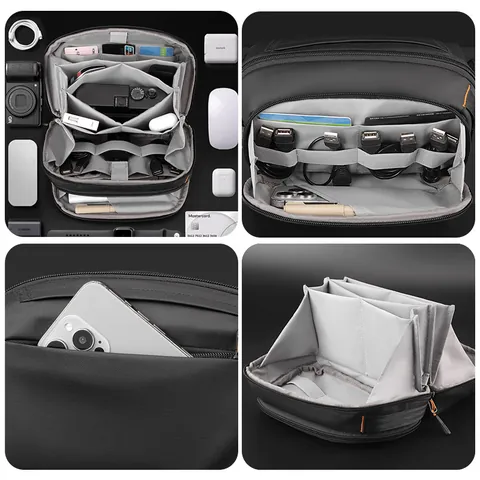 Heren Tech Crossbody Tas Waterdicht Nylon Multi-Pocket Digitale Organizer Reis Schoudertas Elektronische Accessoires Commuter
