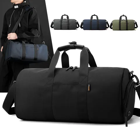 Waterproof Nylon Duffle Bag With Shoe Compartment Large Capacity Wet Dry Separation Travel Gym Bag For Men Women Sports Yoga Weekend Bag