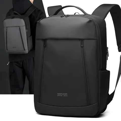 Minimalist Waterproof Business Laptop Backpack For Men Large Capacity Casual Travel School Bag With Luggage Strap
