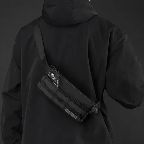 Men's Waterproof Tactical Chest Bag Techwear Waist Pack Outdoor Crossbody Shoulder Bag For Hiking Travel Sport Casual Lightweight Bag