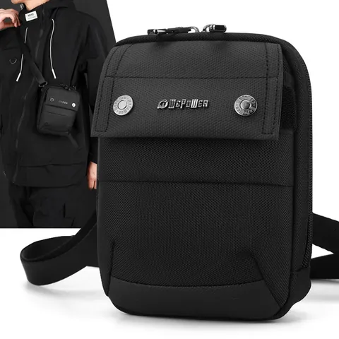 Men's Tactical Waterproof Nylon Crossbody Bag Small Techwear Messenger Shoulder Bag For Daily Travel Commute