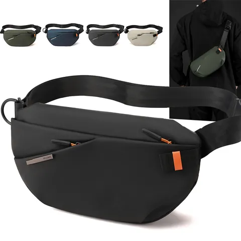 Herren Wasserdicht Nylon Brusttasche Techwear Umhängetasche Mehrschichtige Sport Outdoor Radfahren Mode Gürteltasche