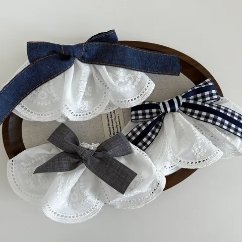 Korean Style Vintage Lace Bow Spring Hair Clip White Embroidery Floral Hollow Out Hairpin Women Elegant Daily Accessory