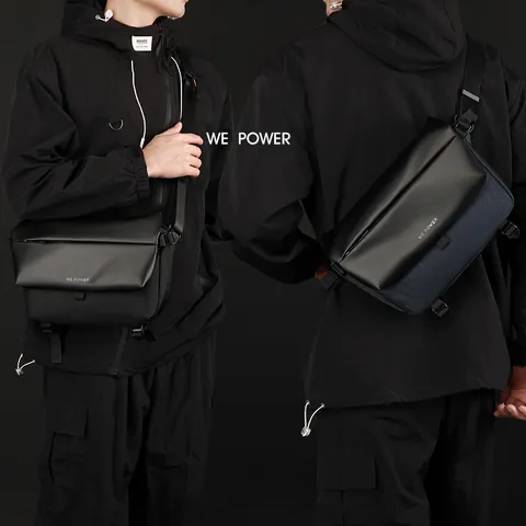 Men's Waterproof Tactical Messenger Bag Cyberpunk Nylon Sling Bag Crossbody Shoulder Bag With Magnetic Flap Daily Travel