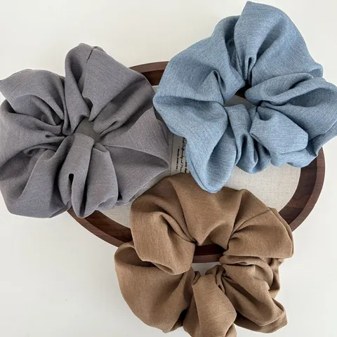 Minimalist Fabric Large Hair Scrunchie Solid Color Korean Style High Elastic Ponytail Holder Durable Versatile Hair Ties For Women