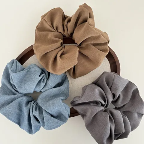 Minimalist Fabric Large Hair Scrunchie Solid Color Korean Style High Elastic Ponytail Holder Durable Versatile Hair Ties For Women