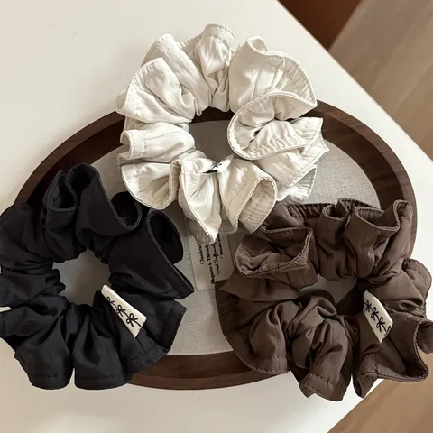 Vintage Plissee Stoff Haargummis Dekoratives Schleifen Etikett Für Damen Koreanischer Stil Hochelastisches Haarband Zubehör