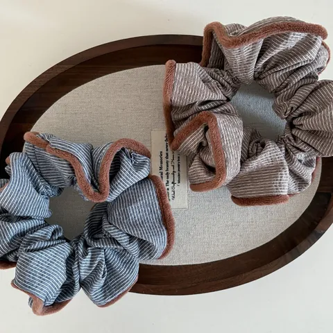 Koreanischer Vintage Gestreifter Haargummi Mit Weichem Braunem Plüschrand Elastisches Haarband Retro Haarschmuck Für Damen
