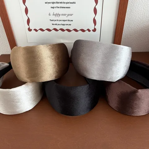 Koreanischer Vintage Gepolsterter Samt Haarreif Für Damen Breites Elegantes Satin Haarband Rutschfest Dickes Haargummi Kopfschmuck