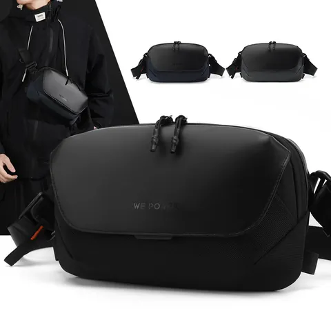 Men Waterproof Sling Bag Crossbody Chest Pack With Magnetic Buckle Durable Nylon Shoulder Bag For Outdoor Travel Cycling