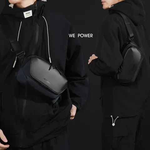 Men Waterproof Sling Bag Crossbody Chest Pack With Magnetic Buckle Durable Nylon Shoulder Bag For Outdoor Travel Cycling