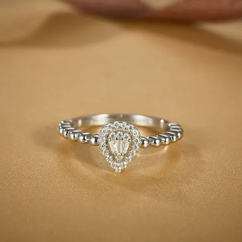 925 Sterling Silver Moissanite Heart Shaped Ring For Women Elegant Beaded Band Moissanite Jewelry Gift With GRA Certificate