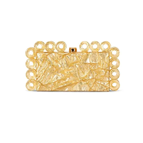Pochette Da Sera In Acrilico Con Decoro Cerchio Cavo Trama Foglia Gualcita Motivo Marmo Elegante Banchetto Party