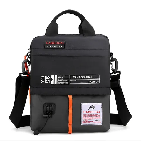 Men's Waterproof Nylon Crossbody Bag Multi-Pocket Casual Shoulder Bag Handbag For Travel Work Outdoor Tactical Messenger Bag