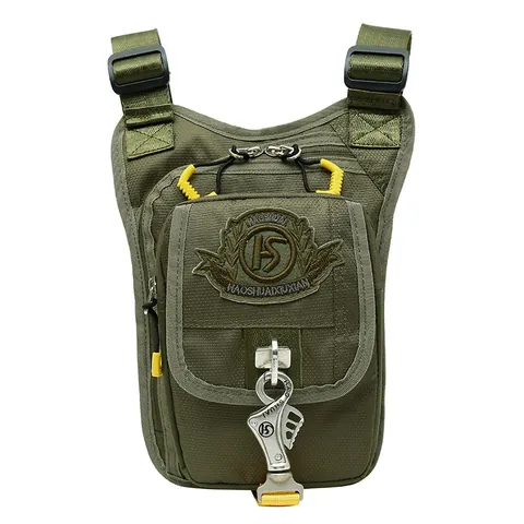 Men's Waterproof Nylon Tactical Leg Bag Multi-pocket Waist Pack Outdoor Hiking Cycling Drop Leg Pouch With Adjustable Strap