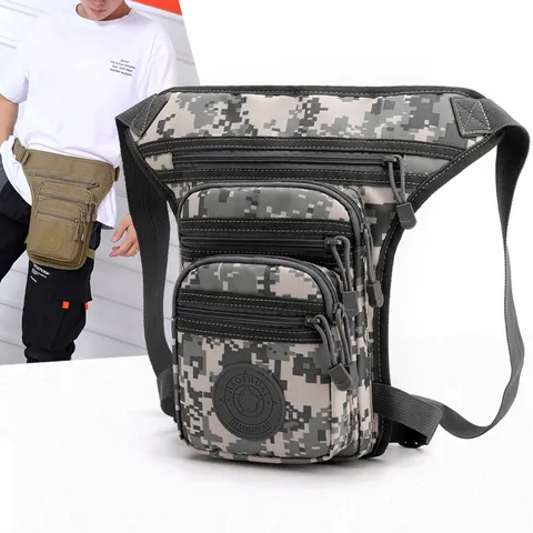 Waterproof Oxford Tactical Leg Bag For Men Outdoor Multi Pocket Waist Bag For Cycling Climbing Hiking Sporty Chest Bag