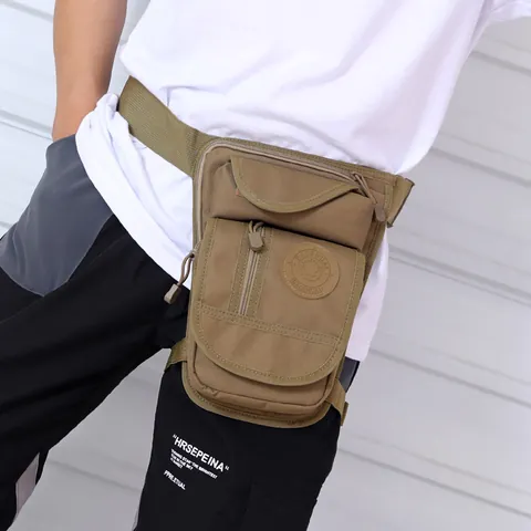 Borsa da Gamba Tattica Marsupio Outdoor Multifunzionale per Ciclismo Pesca in Nylon Idrorepellente Camuffamento Borsa a Tracolla